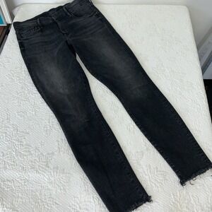 Mother Women's Size 30 High Waisted Looker Ankle Night Hawk Black Jeans